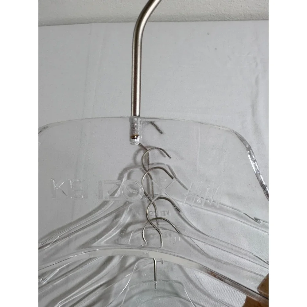 Kenzo x H&M Hangers Clear Good 6pc Acrylic Metal Hook Embossed Logo